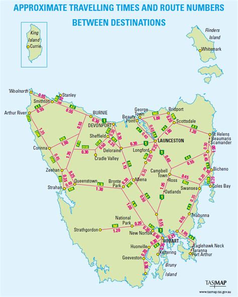Maps And Travel Times — Start With I Tasmania Tourism