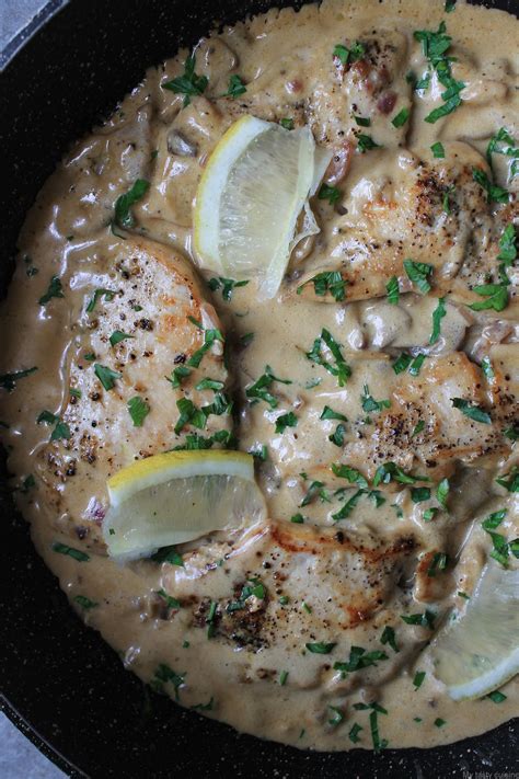 Escalopes de poulet à la crème champignons et comté