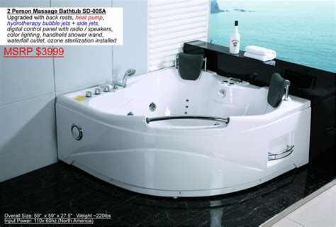 Black 2 Person Indoor Hot Tub Bathtub Sauna Hydrotherapy Massage Spa 005a