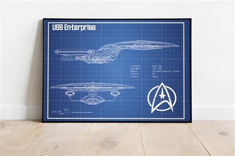 Uss Enterprise Poster Star Trek Artwork Enterprise Etsy