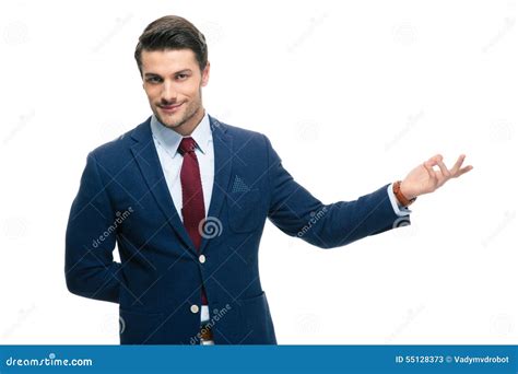 Businessman With Arm Out In A Welcoming Gesture Stock Image Image Of