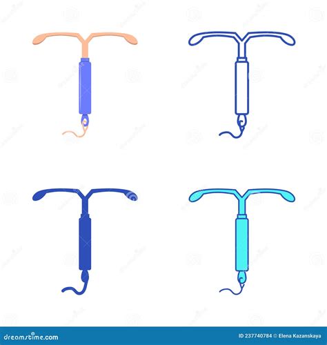 Intrauterine Device Icon Set In Flat And Line Style Stock Vector Illustration Of Health Flat