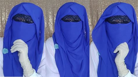 Most Easy Eye Veil Full Coverage Niqab Style With Short Hijab Tutorial Niqab Hijab Tutorial