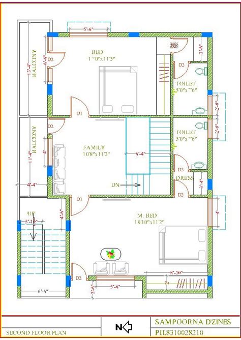 30x40 West Facing 3bhk Duplex Plan In Second Floor 2bhk House Plan