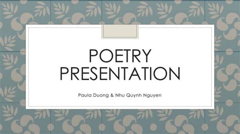 Ppt Poetry Presentation Powerpoint Presentation Free Download Id