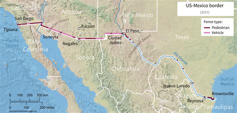 Usa Mexico Border Map United States Maps