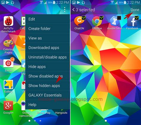 Once in the home screen settings, scroll down to find the setting called hide apps. Inside Galaxy: Samsung Galaxy S5: How to Hide or Show ...