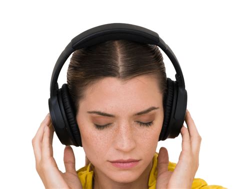 Closed Eyes Girl Listening Music Transparent Png Png Mart
