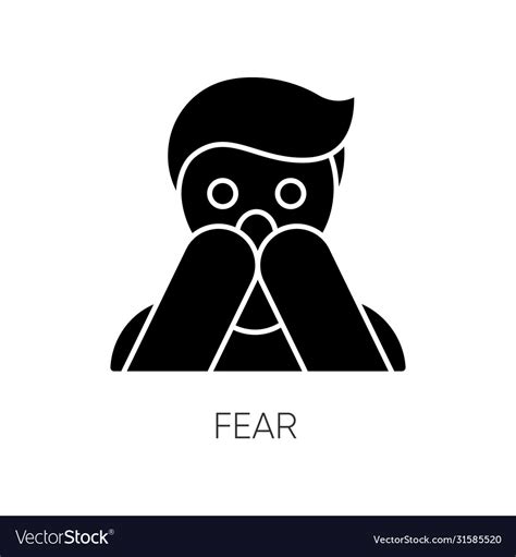 Fear Black Glyph Icon Royalty Free Vector Image