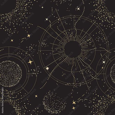 Galaxy Universe Mystic Background Night Sky Design Sacred Geometry