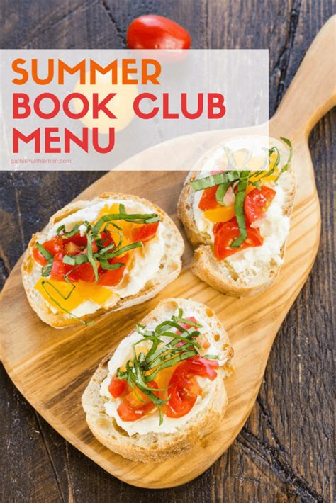 Summer Book Club Menu Garnish With Lemon Book Club Menu Book Club