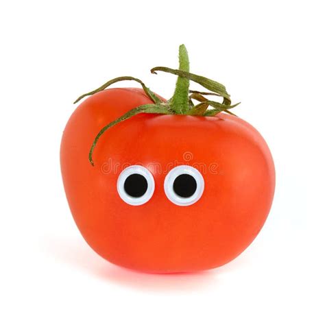 Googly Eyes Funny Cute Red Mister Fresh Tomato Isolated On White