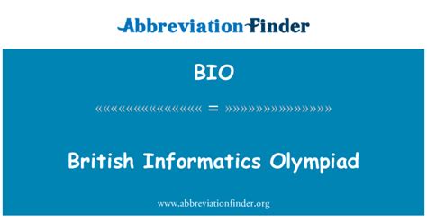 Bio 定义 英国的信息学奥林匹克竞赛 British Informatics Olympiad