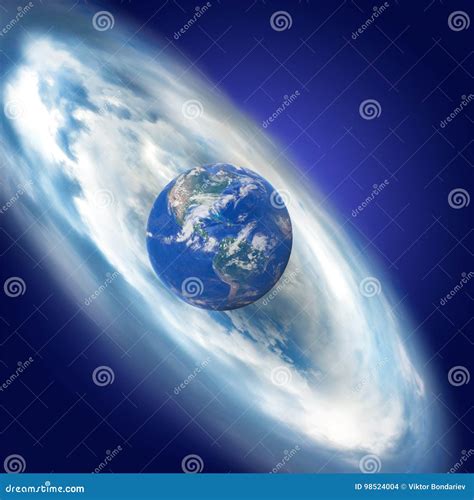 Image Of The Globe In The Space Stock Illustration Illustration Of