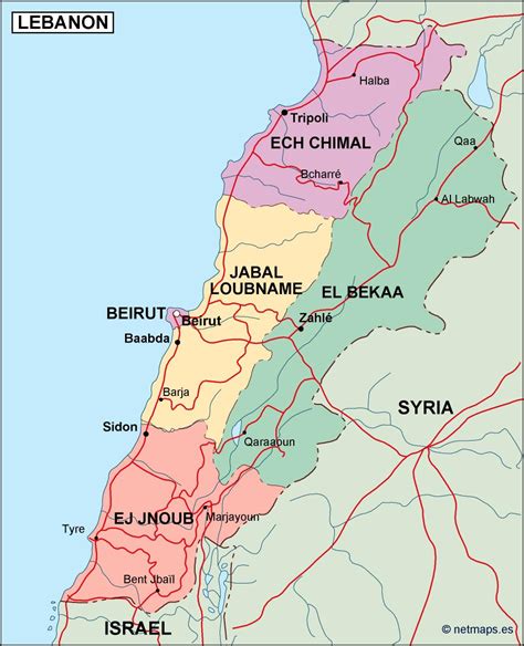 Lebanon Political Map Order And Download Lebanon Political Map