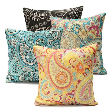 Bohemia Paisley Vortexcouch Cushion Pillow Covers 18x18 Square