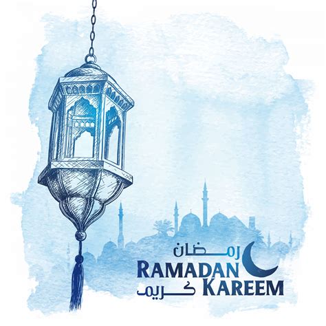 Premium Vector Arabic Lantern Sketch Ramadan Kareem Greeting