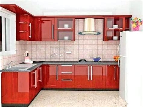 Red L Shape Modular Kitchen By Nss Woodworks And Furnitures House