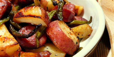 Roasted Potatoes With Smoked Sausage And Green Beans My Recipe Magic