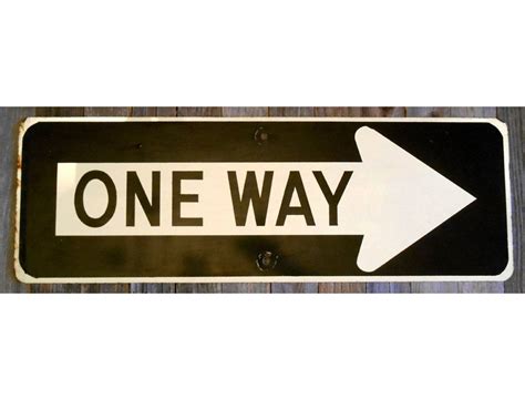 Vintage One Way Sign By Snowmassvintage On Etsy Retro