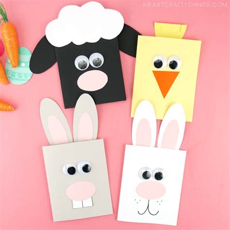Simple Easter Cards For Kids Bunny Lamb And Chick Card I Heart
