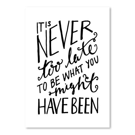 Hand Lettering Its Never Too Late By Samantha Ranlet Poster Art Print