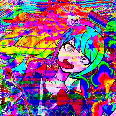 Glitchcorerainbowcore Junko Anime Backgrounds Wallpapers Glitchcore