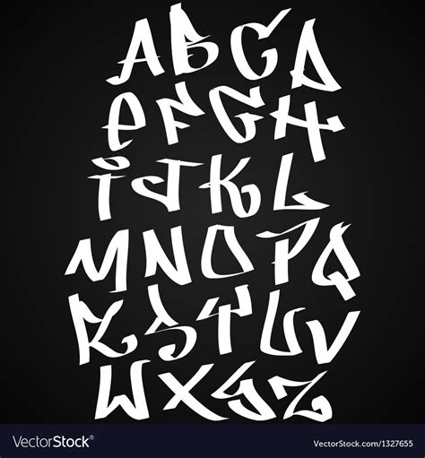 Graffiti Font Alphabet Abc Letters Royalty Free Vector Image