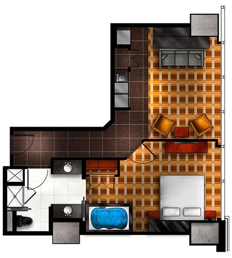 Also you can get groceries delivered if need be. Junior Suite Floor Plan for Elara, Hilton Grand Vacations ...