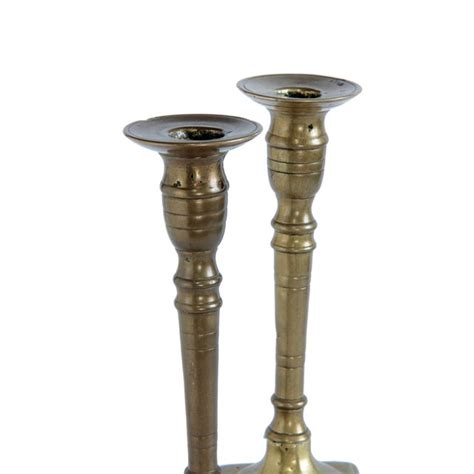 18th Century Spanish Brass Candlesticks Pair Chairish