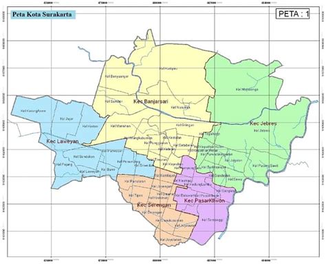 Peta Administrasi Kota Surakarta Imagesee