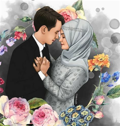 Couple Wedding Cartoon Muslim Coupledrawings Cute Progress In 2020