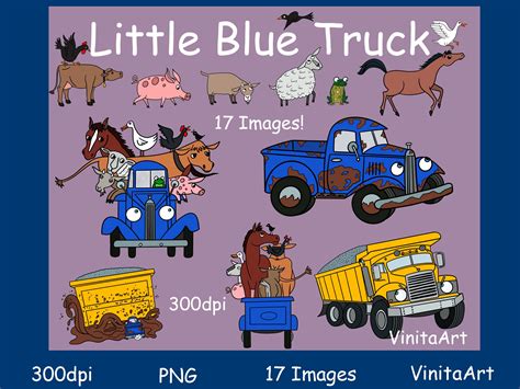Little Blue Truck Storybook Clipart Digital Download Printable