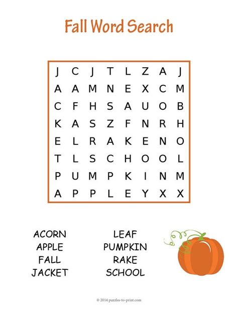 We have a variety of word searches on the site for various themes and with varying difficulty levels. Easy Fall Word Search | Fall words, Fall word search, Word ...
