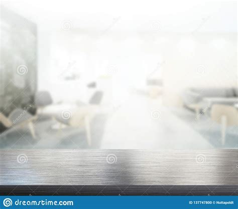 Table Top And Blur Office Of Background Stock Photo Image Of Desk