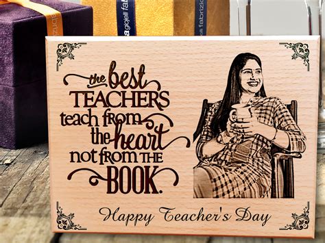 Teachers Day Personalized Engraved Photo Wooden Plaque T For Mam Or