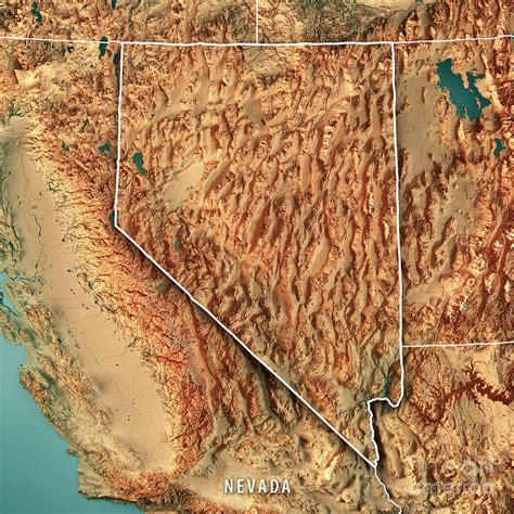 Nevada Topographic Map Stacked Plot Visualization Print Aghipbacid