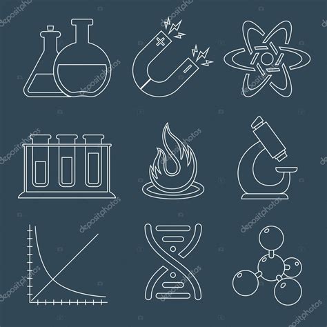 Physics Science Icons Flat Stock Vector Image By ©macrovector 52920009