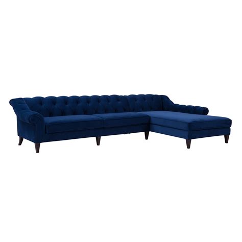 Alexandra 132 Chesterfield Tufted Sofa And Chaise Sectional Left Facing