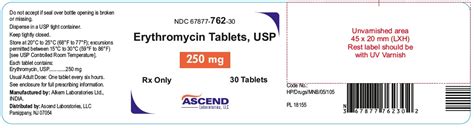 Erythromycin Tablets Usp Rx Only