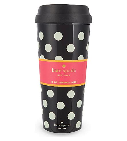 Whether you fancy hot coffee, or iced green tea, take it to go in this thermal mug, accented with kate spade new york's le pavillion print. KATE SPADE NEW YORK - Polka dot thermal mug 16oz ...