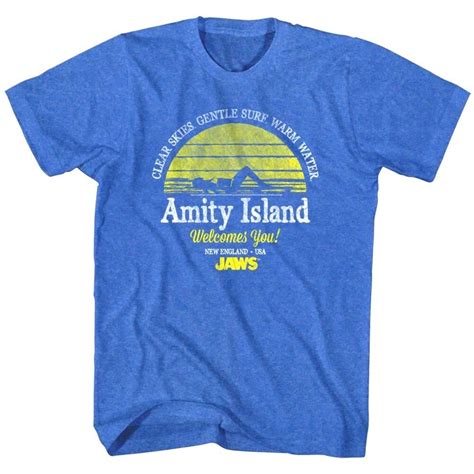Jaws Amity Island Clear Skies T Shirt Mens Societees