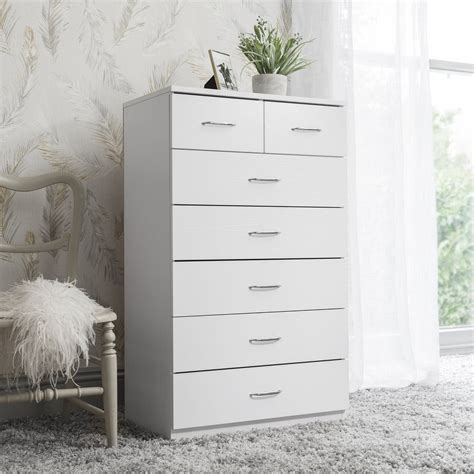 7 Drawer Tall Chest Of Drawers In White Laura James Netherlands