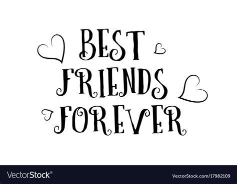 Best Friends Forever Love Quote Logo Greeting Vector Image