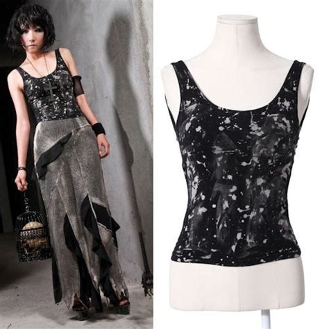 women black camouflage punk emo scene tank tops clothing shop wholesaler sku 11409101 shopping