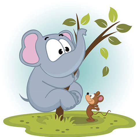Elephant Afraid Of Mouse Illustrations Royalty Free Vector Graphics