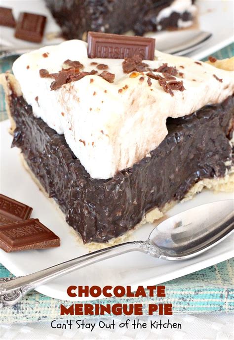 In a small saucepan, stir together the cornstarch, 2 tablespoons of the sugar, and the water. Chocolate Meringue Pie - IMG_3213 - Can't Stay Out of the ...