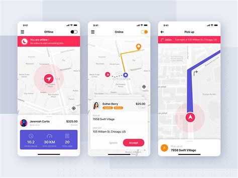 Taxi Driver Ui Concept For Mobile App Search By Muzli