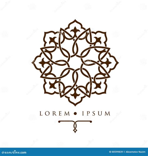 Oriental Geometric Design Arabic Pattern Logo Template Stock Vector