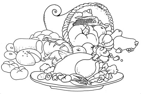 Turkey Dinner Coloring Page at GetColorings.com | Free printable
